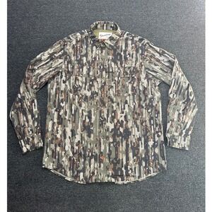 Duck Camp Hunting Shirt Woodland Camo Mens XL Button Down Performance Outdoor